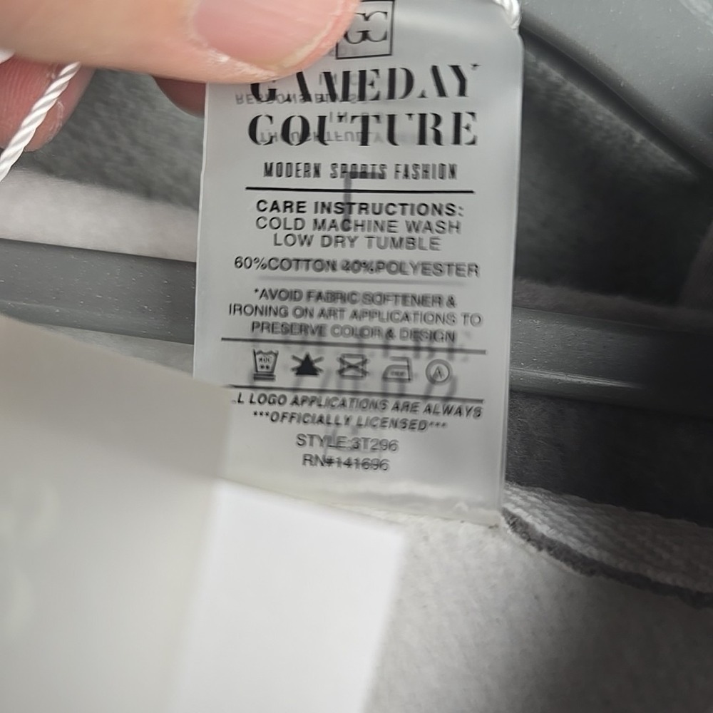 Gameday Couture University Of Georgia Hoodie Womens' Size L White Gray Split - Picture 6 of 9